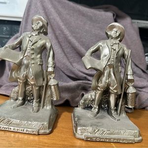 Vintage PM town crier bookends set of 2